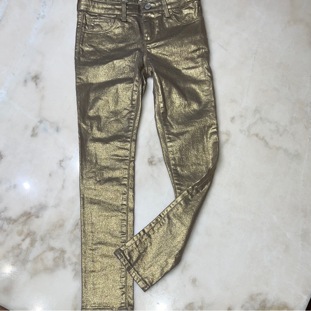 GAP Gold Metallic Skinny Jeans